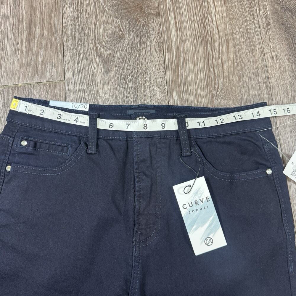 Curve Appeal High Rise Wide Leg Jeans Size 10 / 30 Dark Wash Blue - Picture 7 of 11